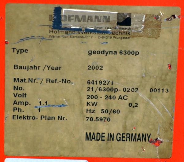 HOFMANN Geodyna 6300 P Auswuchtmaschine Reifenwuchtmaschine Powerclamp Wuchte